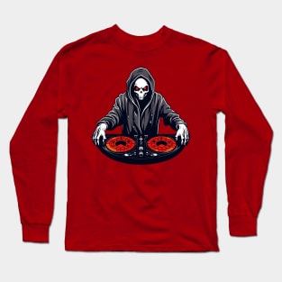 Red Dj Grim Reaper Long Sleeve T-Shirt